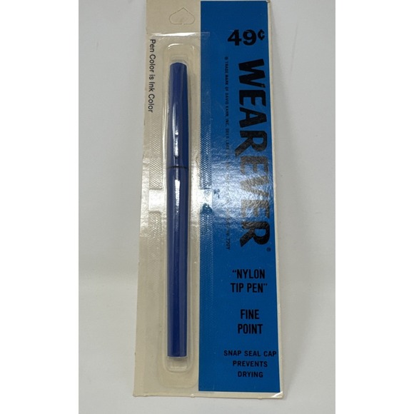 Lot Of Vintage Wearever Fine Point Nylon Tip Pens NOS Sealed Blue Red Black Ink - Picture 4 of 7